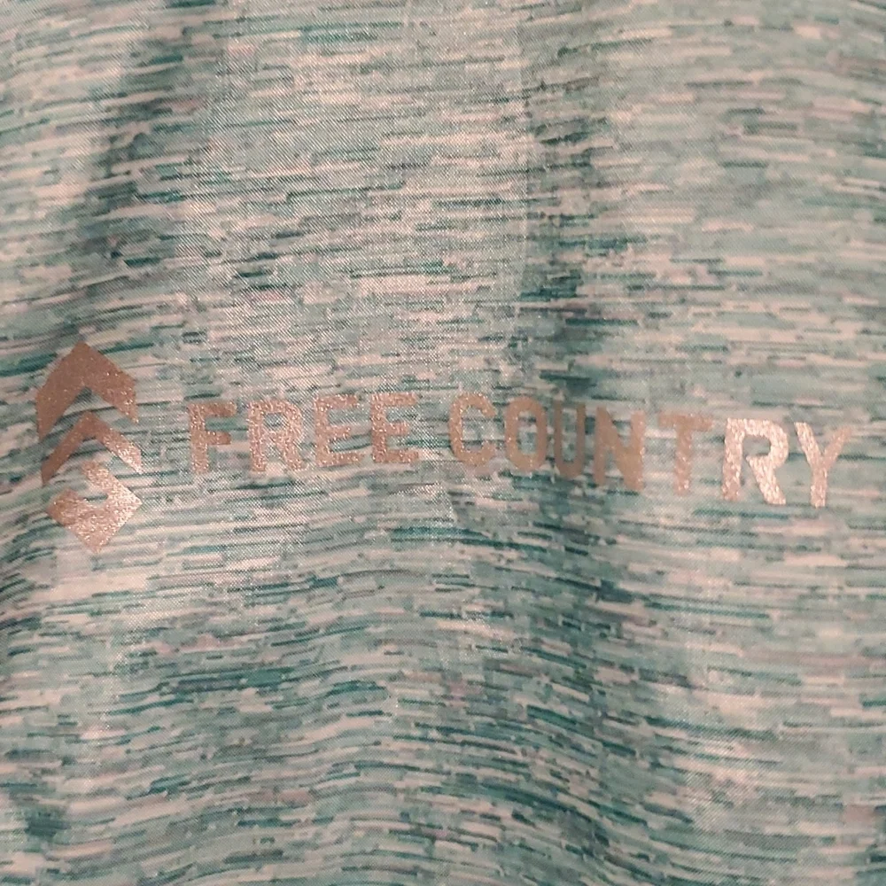 Free Country Zip Down Girls Hooded Light int Green Jacket - Size Medium (10-12)
